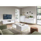 Ława Viva 104 Biały Mat/Złoty stelaż