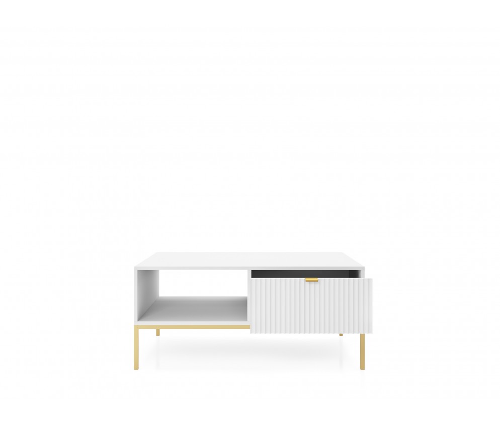 Ława Viva 104 Biały Mat/Złoty stelaż