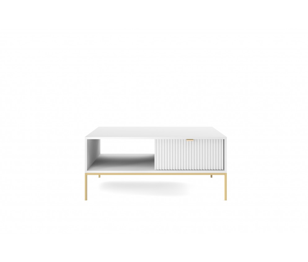 Ława Viva 104 Biały Mat/Złoty stelaż