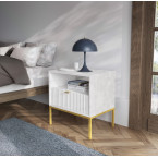 Stolik Nocny Viva Biały Mat/Złoty stelaż