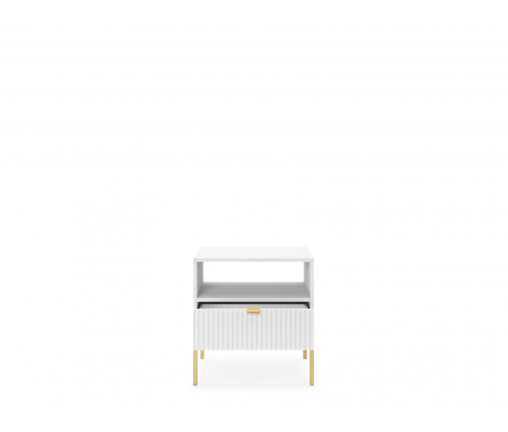 Stolik Nocny Viva Biały Mat/Złoty stelaż