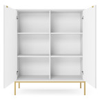 Komoda Viva 2D 104 Biały Mat/Złoty stelaż