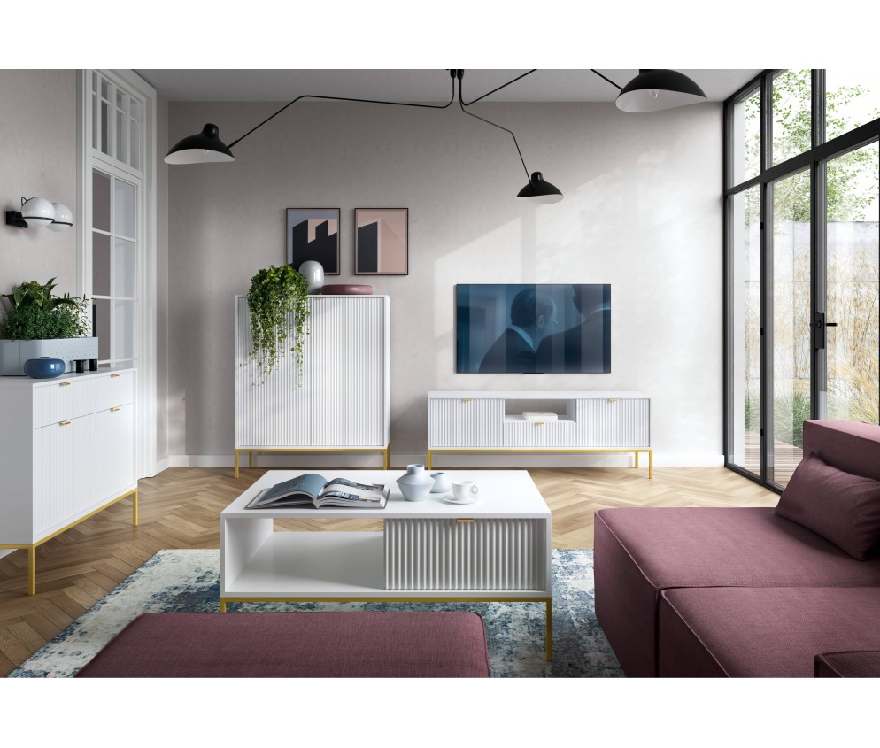 Toaletka Viva 104 Biały Mat/Złoty stelaż