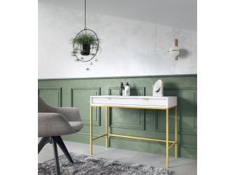 Toaletka Viva 104 Biały Mat/Złoty stelaż