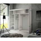 Szafa przesuwna Cora 200 Frezowana + Lustro