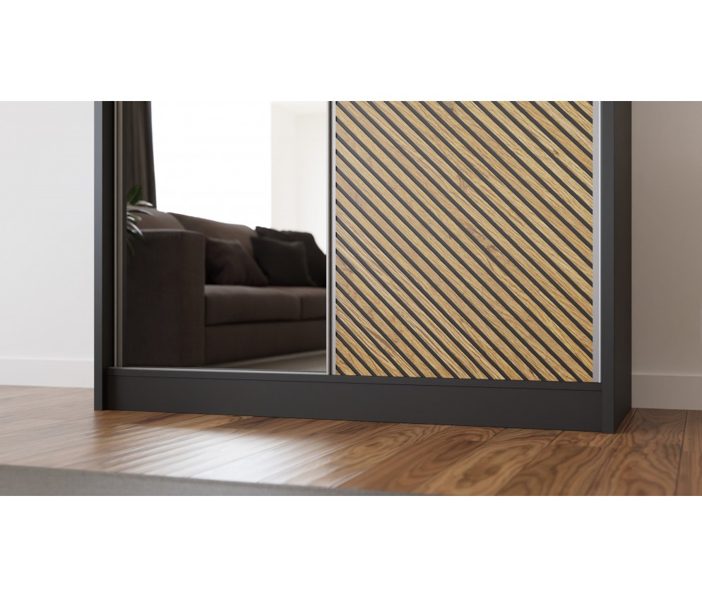 Szafa przesuwna Sento 120 Frezowana + Lustro