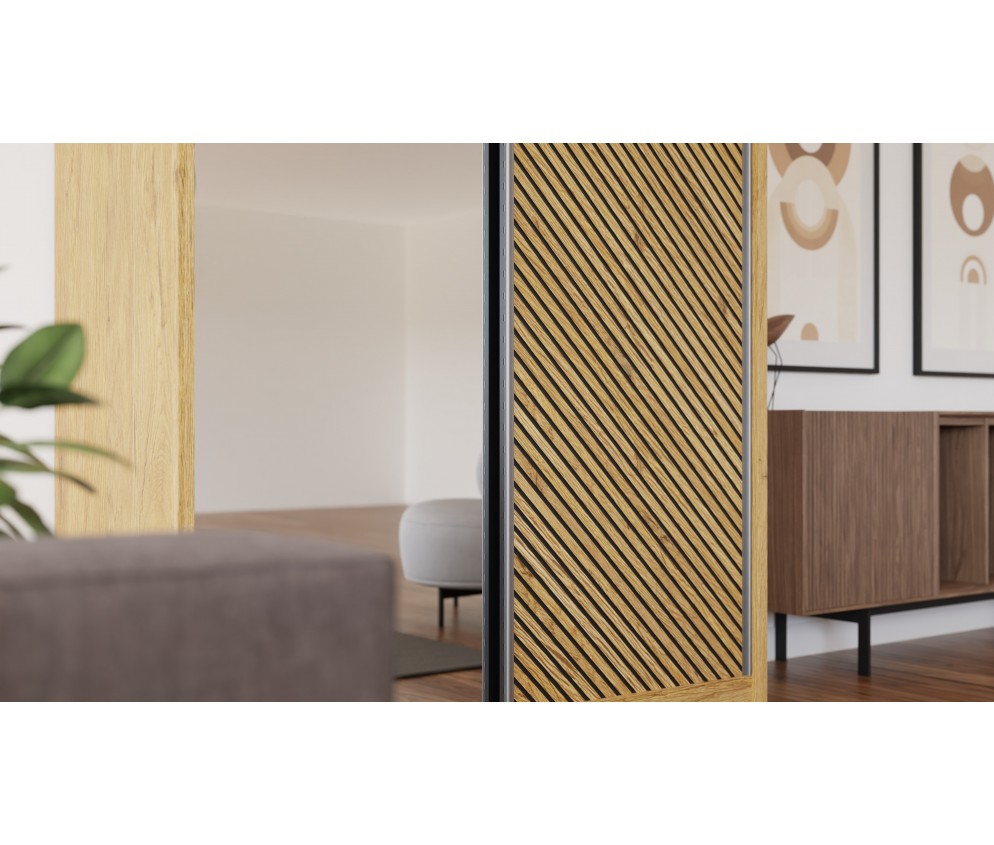 Szafa przesuwna Sento 150 Frezowana + Lustro