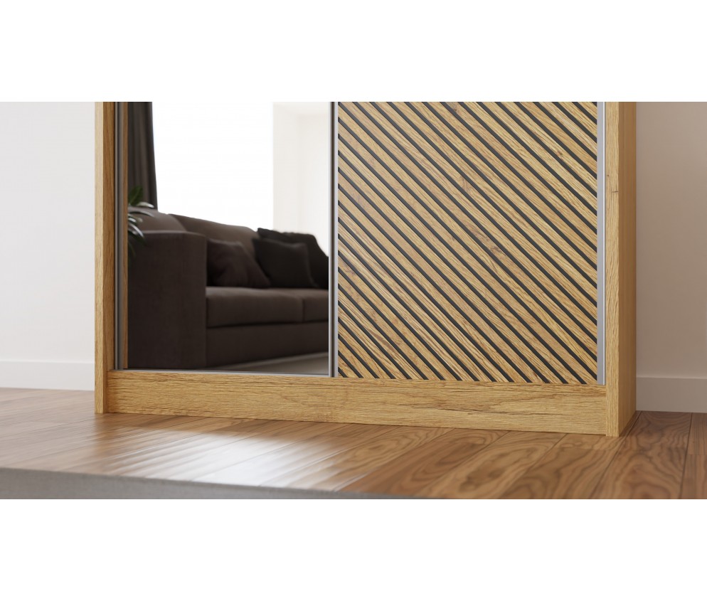 Szafa przesuwna Sento 150 Frezowana + Lustro