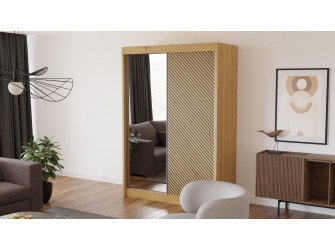 Szafa przesuwna Sento 200 Frezowana + Lustro