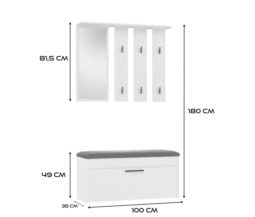 Garderoba Parma PARMA BIAŁY