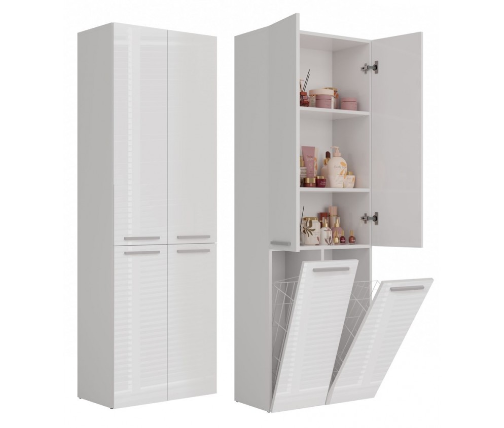 Słupek łazienkowy Nel 2K/DD BIAŁY POŁYSK