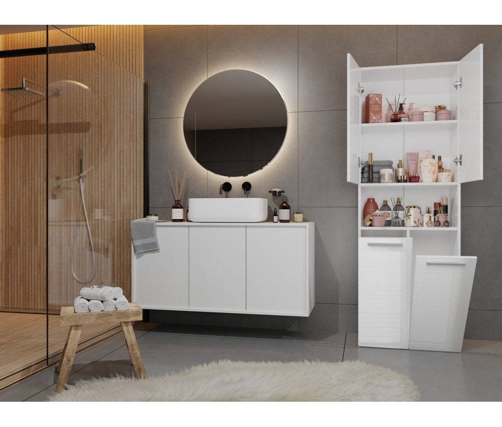 Słupek łazienkowy Nel 2K/DK BIAŁY POŁYSK