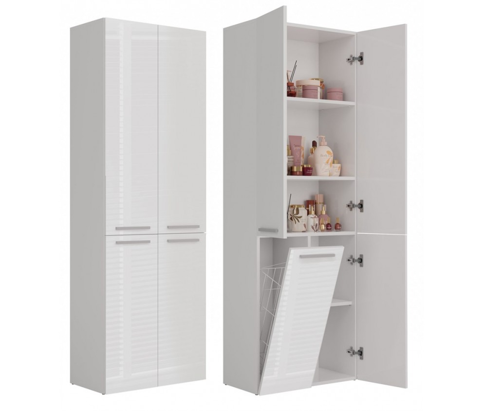 Słupek łazienkowy Nel 1K/DD BIAŁY POŁYSK