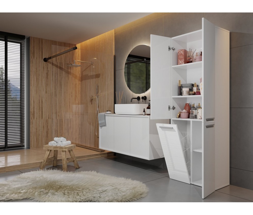 Słupek łazienkowy Nel 1K/DD BIAŁY POŁYSK