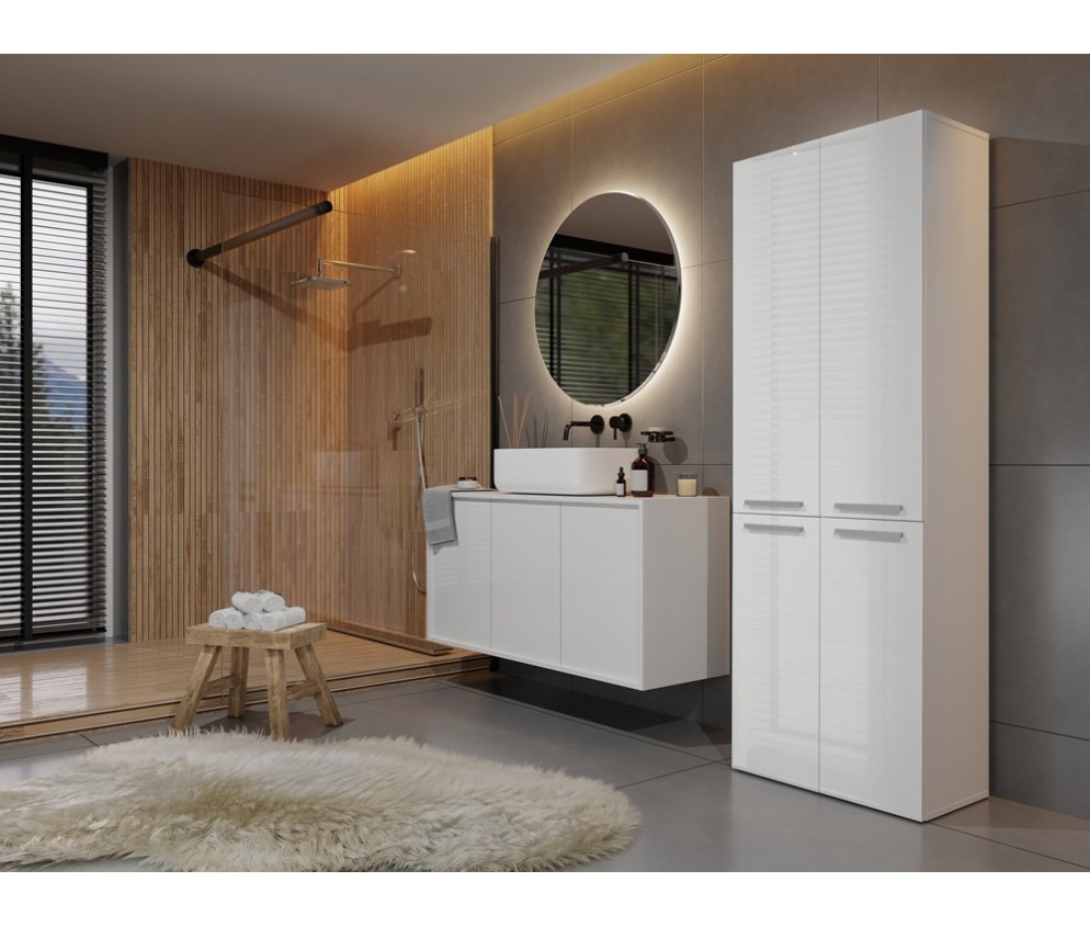 Słupek łazienkowy Nel 1K/DD BIAŁY POŁYSK