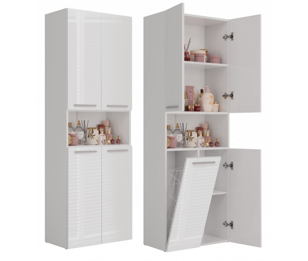 Słupek łazienkowy Nel 1K/DK BIAŁY POŁYSK