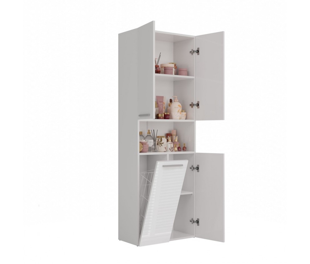 Słupek łazienkowy Nel 1K/DK BIAŁY POŁYSK