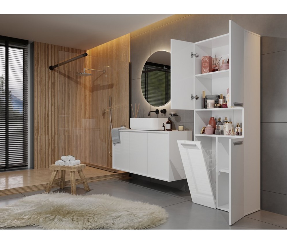 Słupek łazienkowy Nel 1K/DK BIAŁY POŁYSK