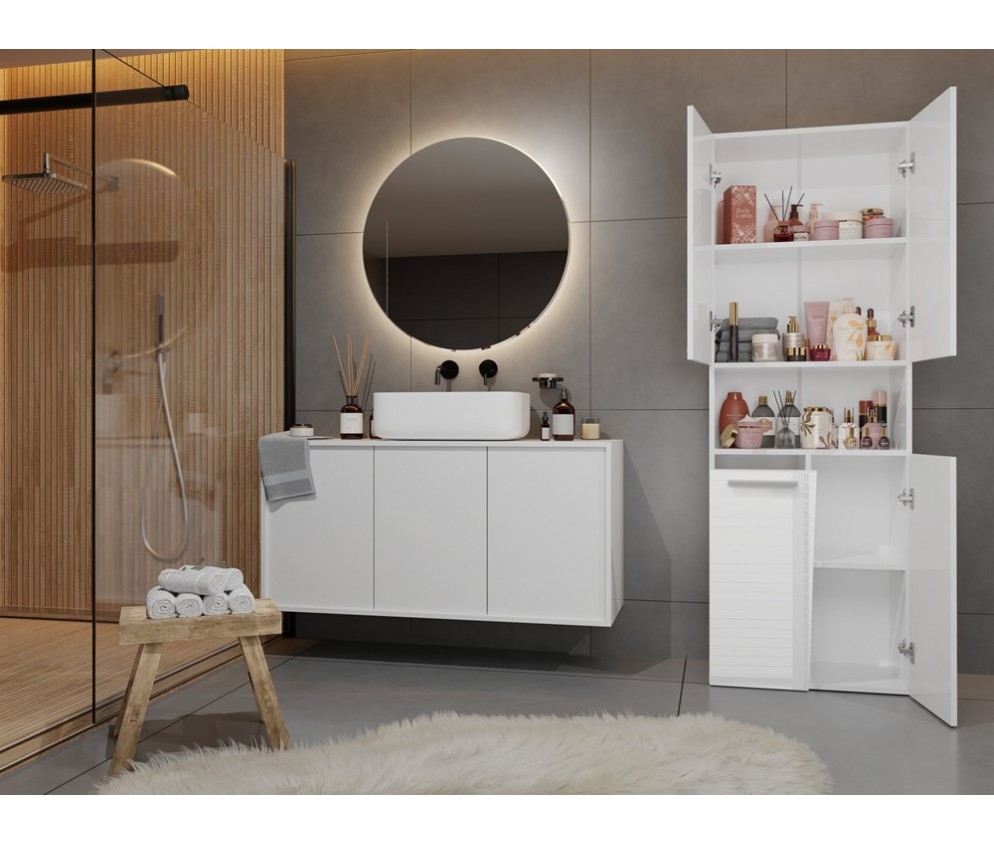 Słupek łazienkowy Nel 1K/DK BIAŁY POŁYSK