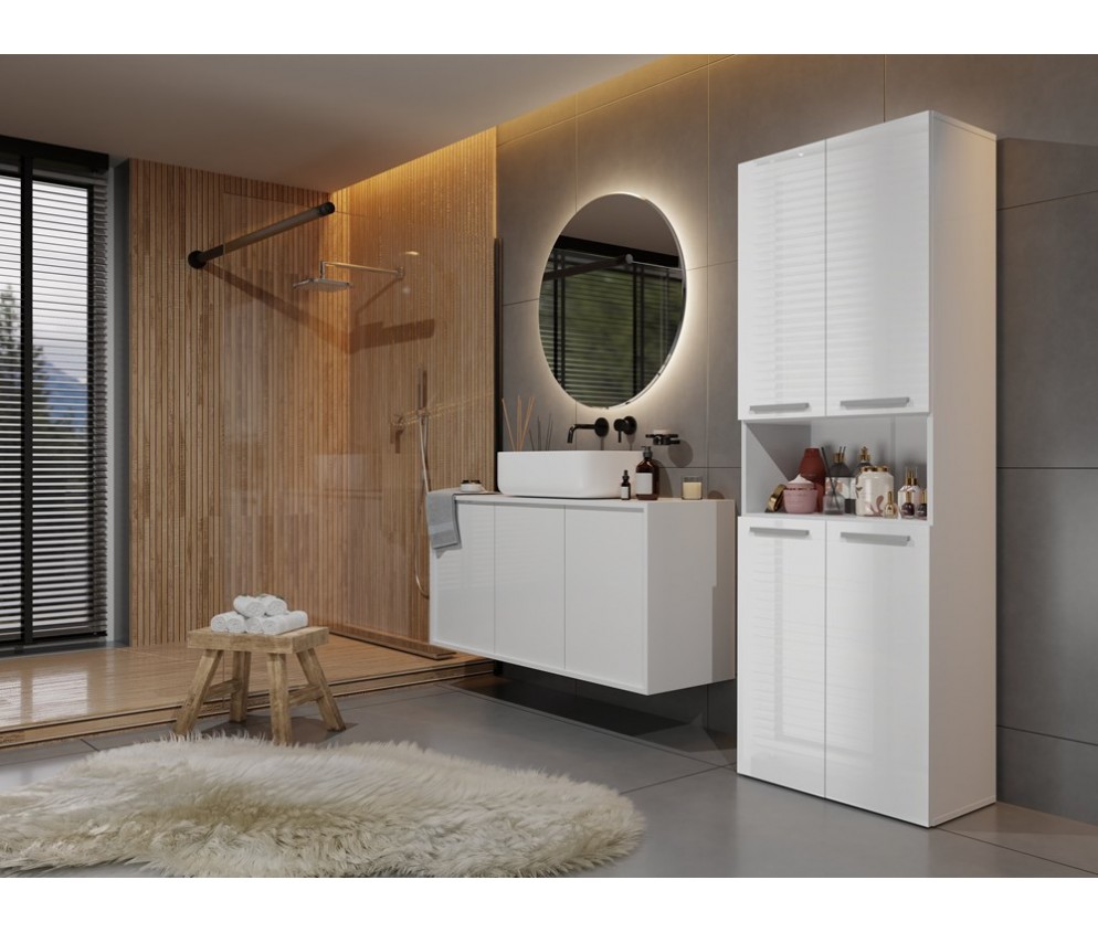 Słupek łazienkowy Nel 1K/DK BIAŁY POŁYSK