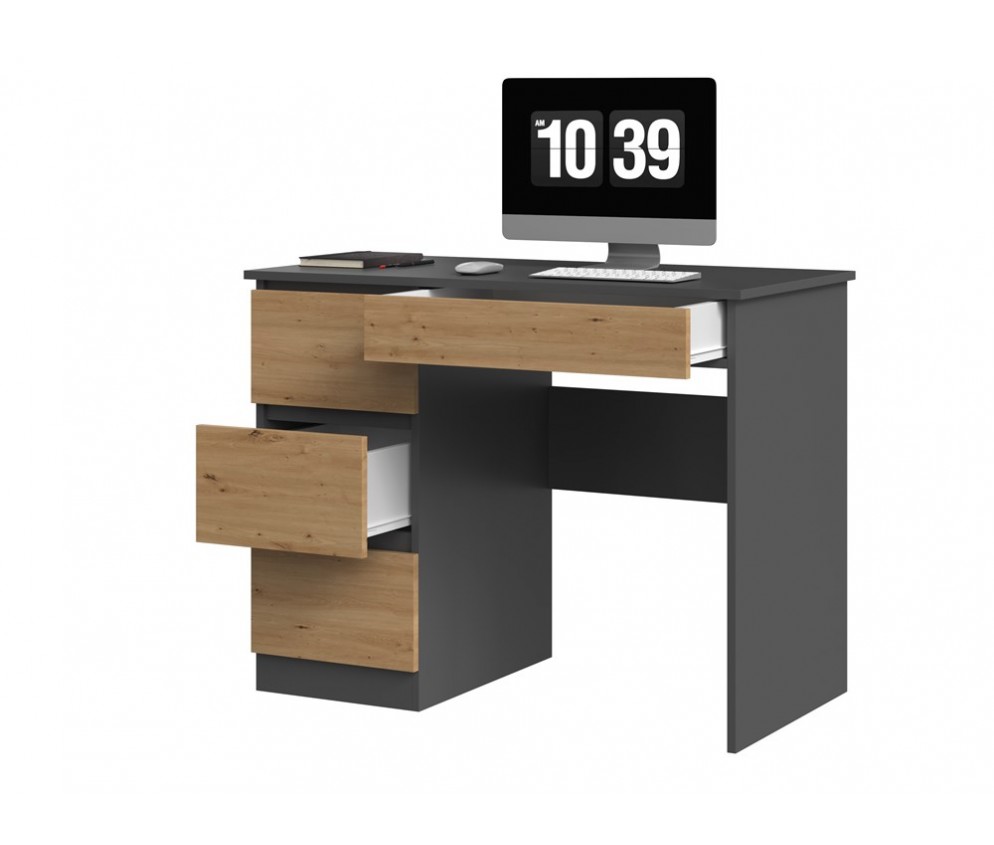 Biurko Mijas LEWE ANTRACYT ARTISAN