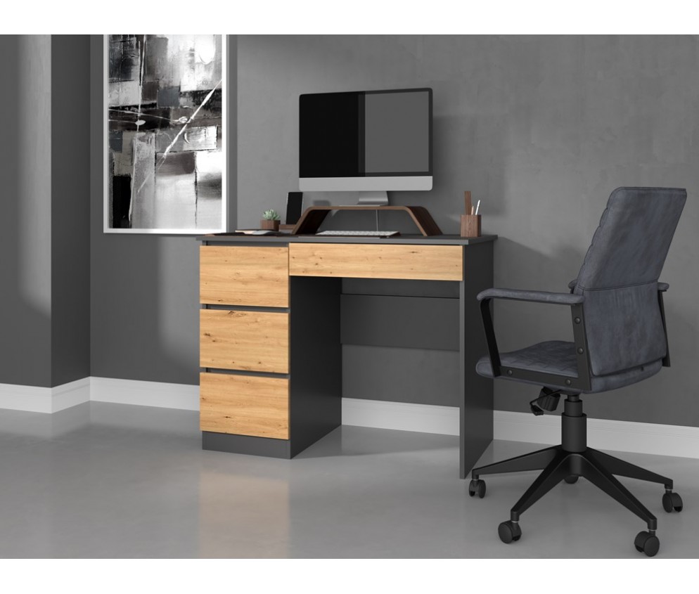 Biurko Mijas LEWE ANTRACYT ARTISAN