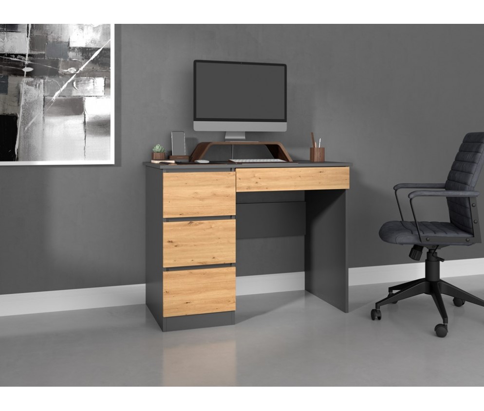 Biurko Mijas LEWE ANTRACYT ARTISAN