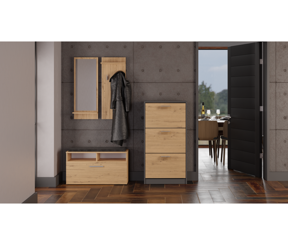 Szafka na obuwie Paula PAULA ANTRACYT ARTISAN