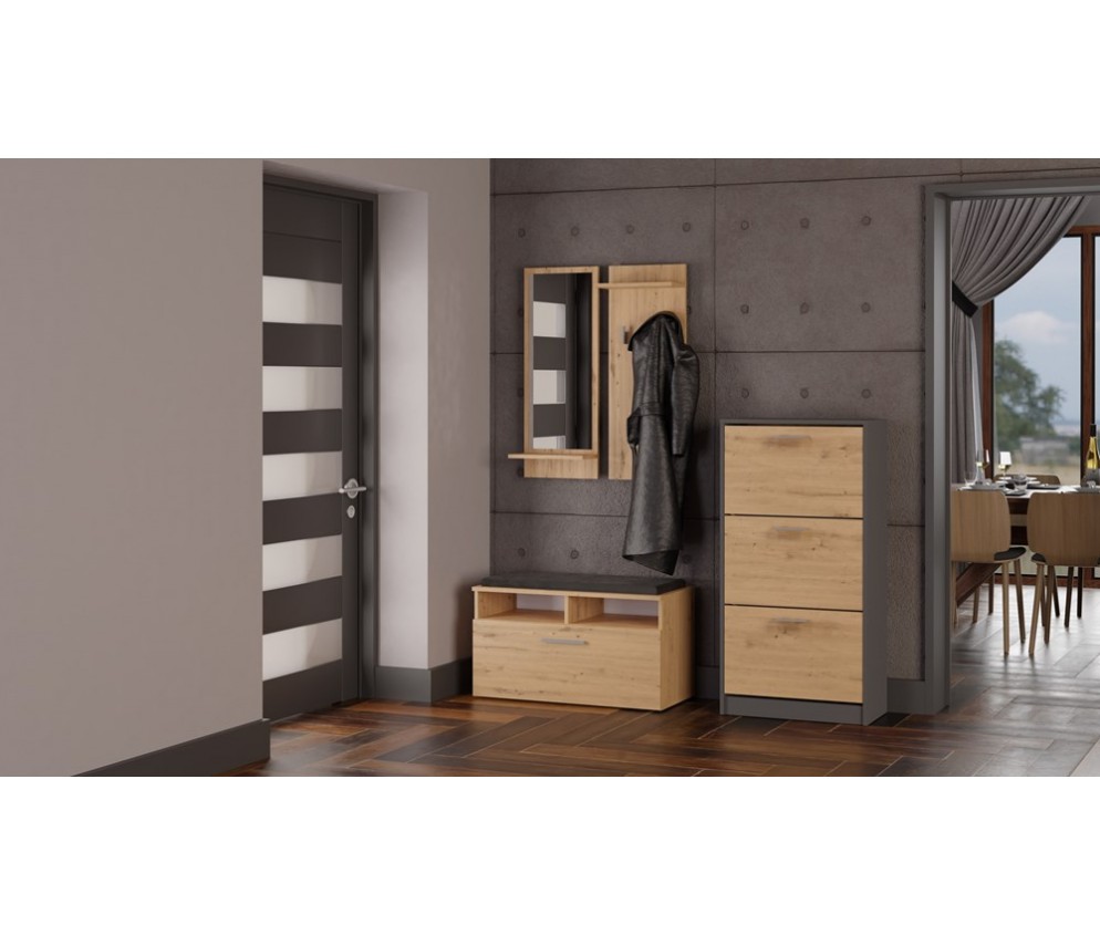 Szafka na obuwie Paula PAULA ANTRACYT ARTISAN