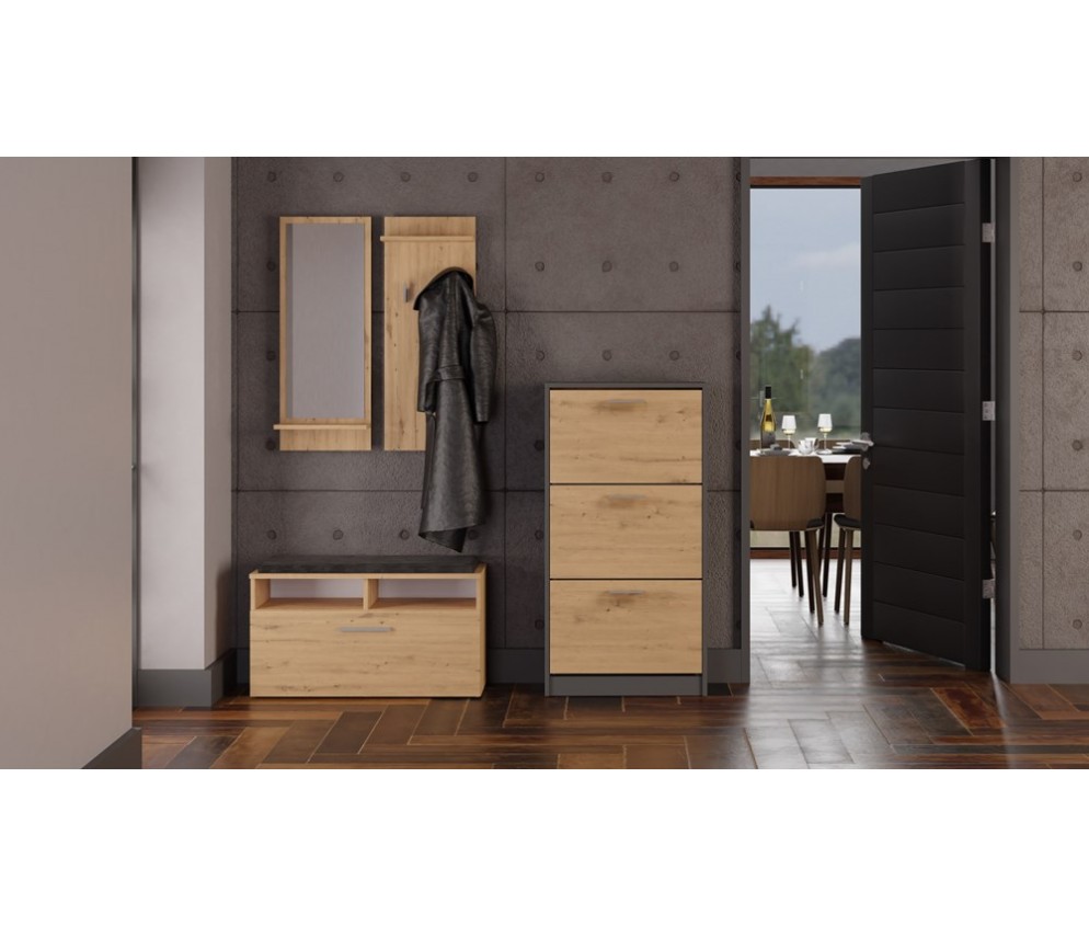 Szafka na obuwie Paula PAULA ANTRACYT ARTISAN