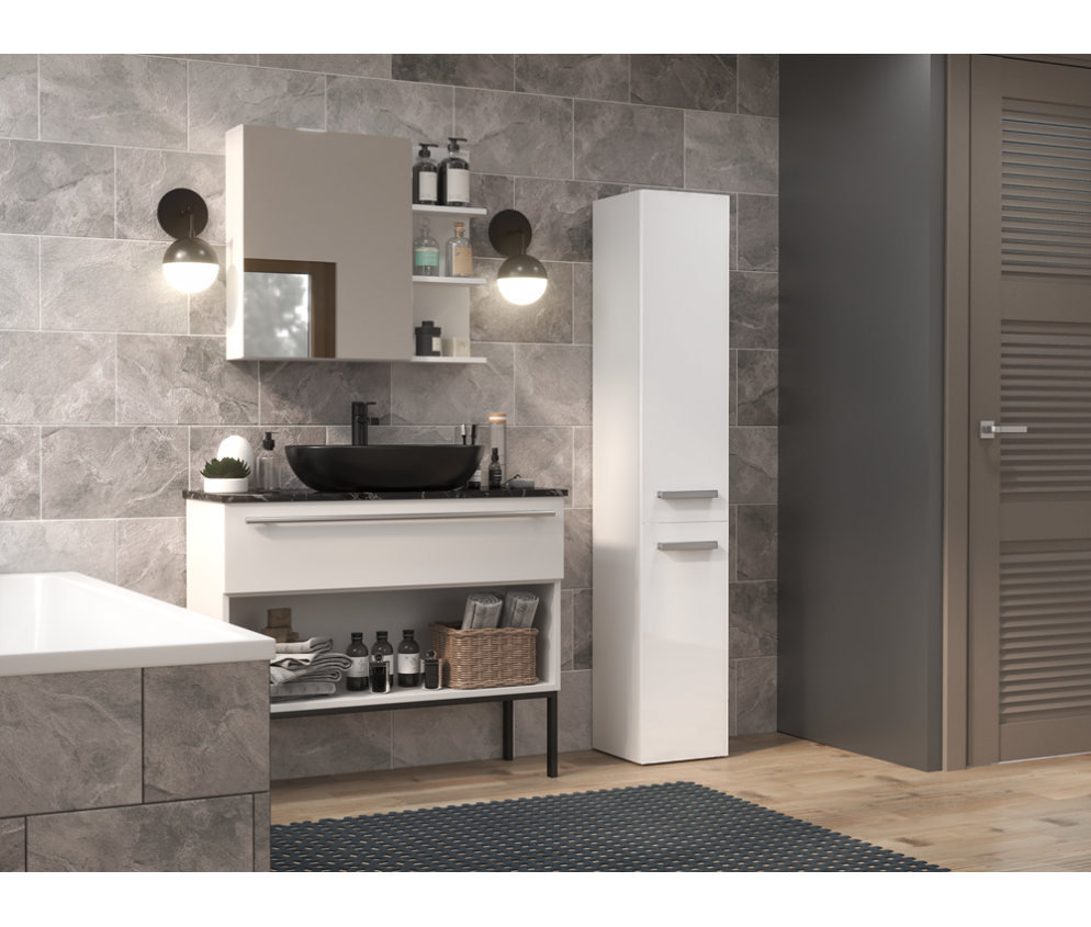 Słupek łazienkowy Nel II BIAŁY POŁYSK