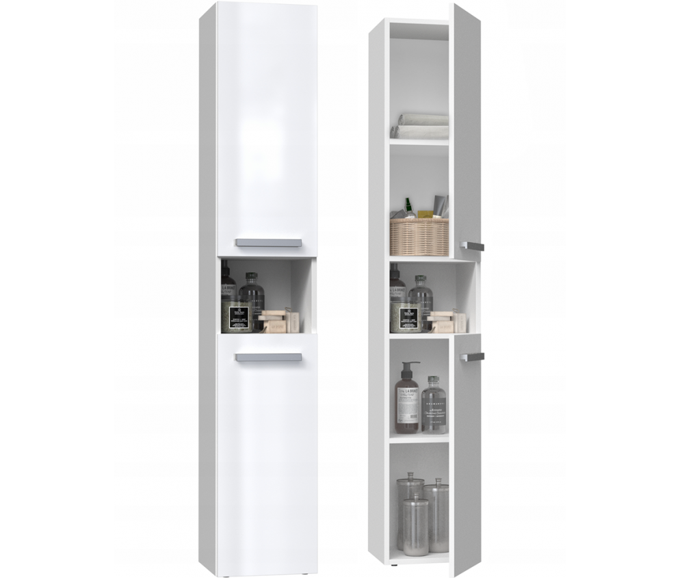 Słupek łazienkowy Nel I BIAŁY POŁYSK