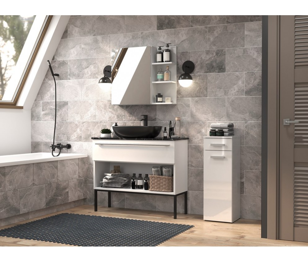 Słupek łazienkowy Nel V DS BIAŁY POŁYSK