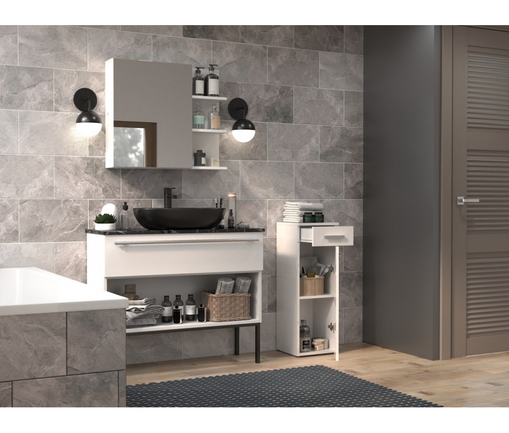 Słupek łazienkowy Nel V DS BIAŁY POŁYSK