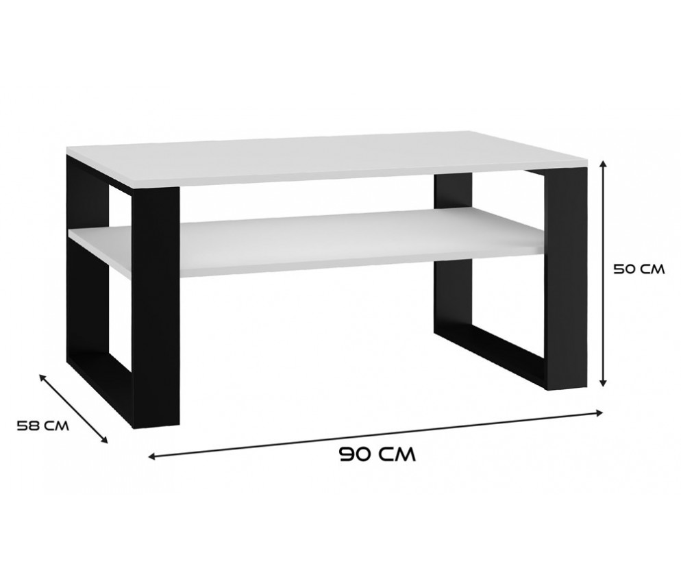Ława Modern 1P BIAŁY CZERŃ