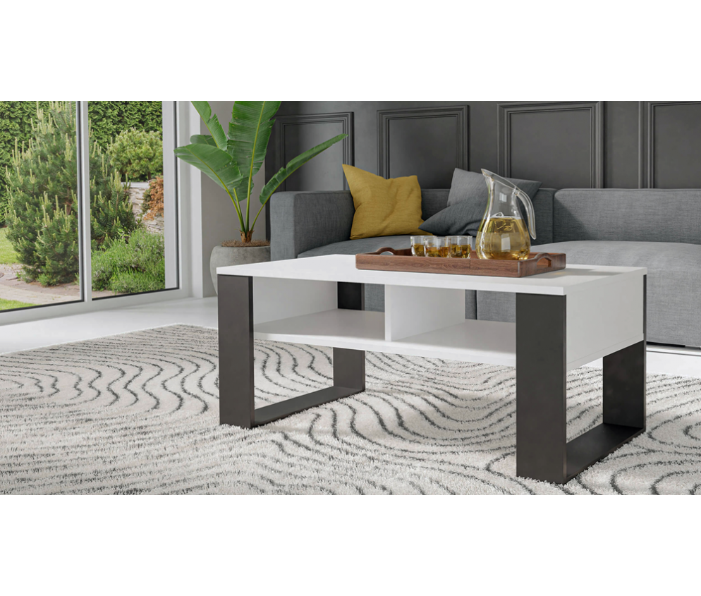 Ława Modern 2P BIAŁY CZERŃ