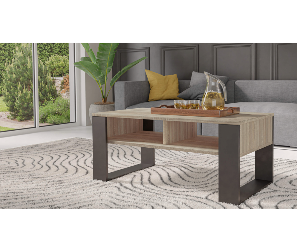 Ława Modern 2P SONOMA CZARNY