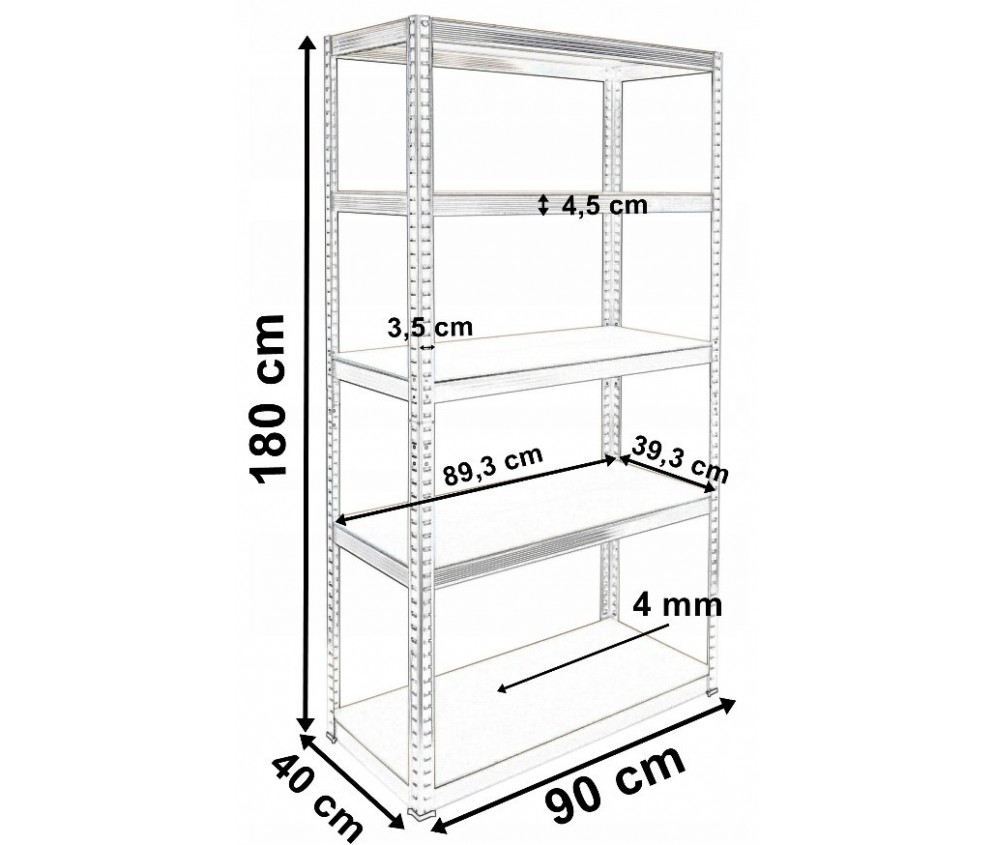 Regał Magazynowe G9040 METALOWE