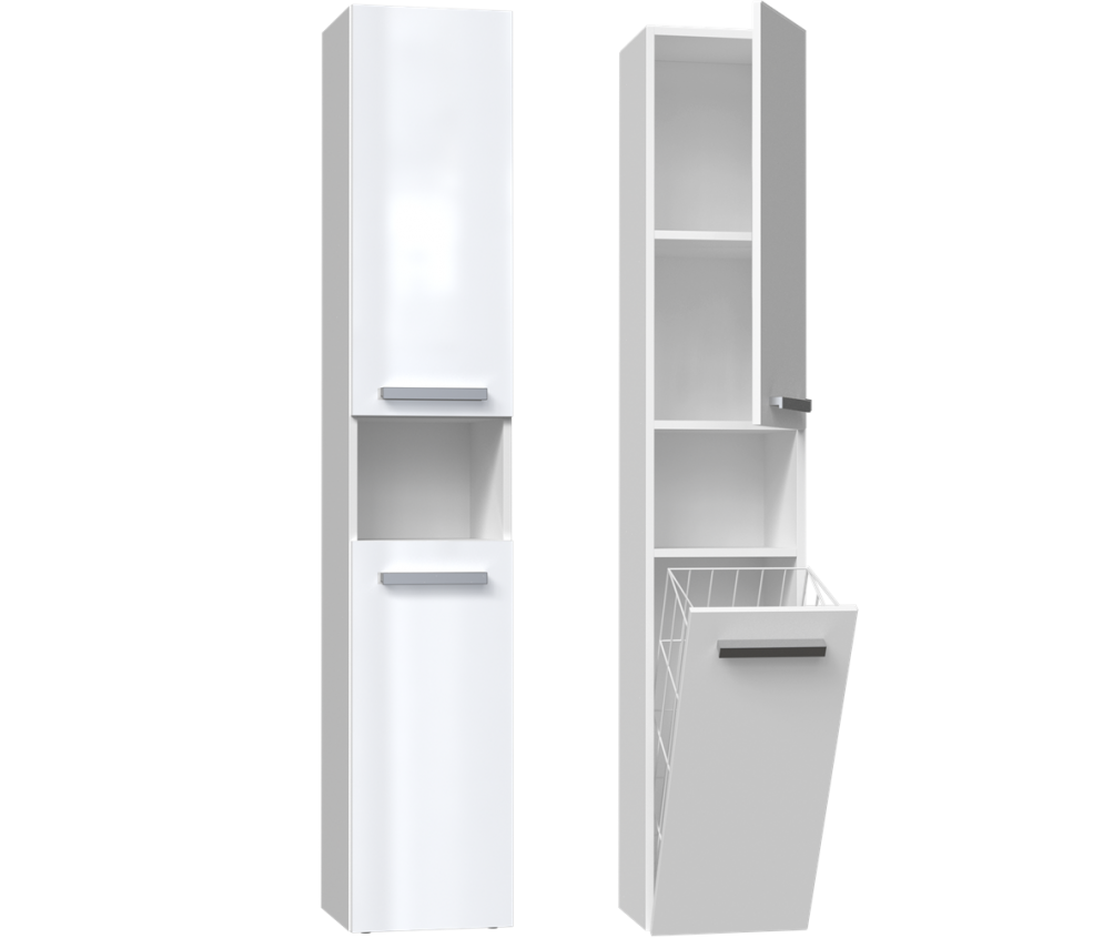 Słupek łazienkowy Nel III BIAŁY POŁYSK