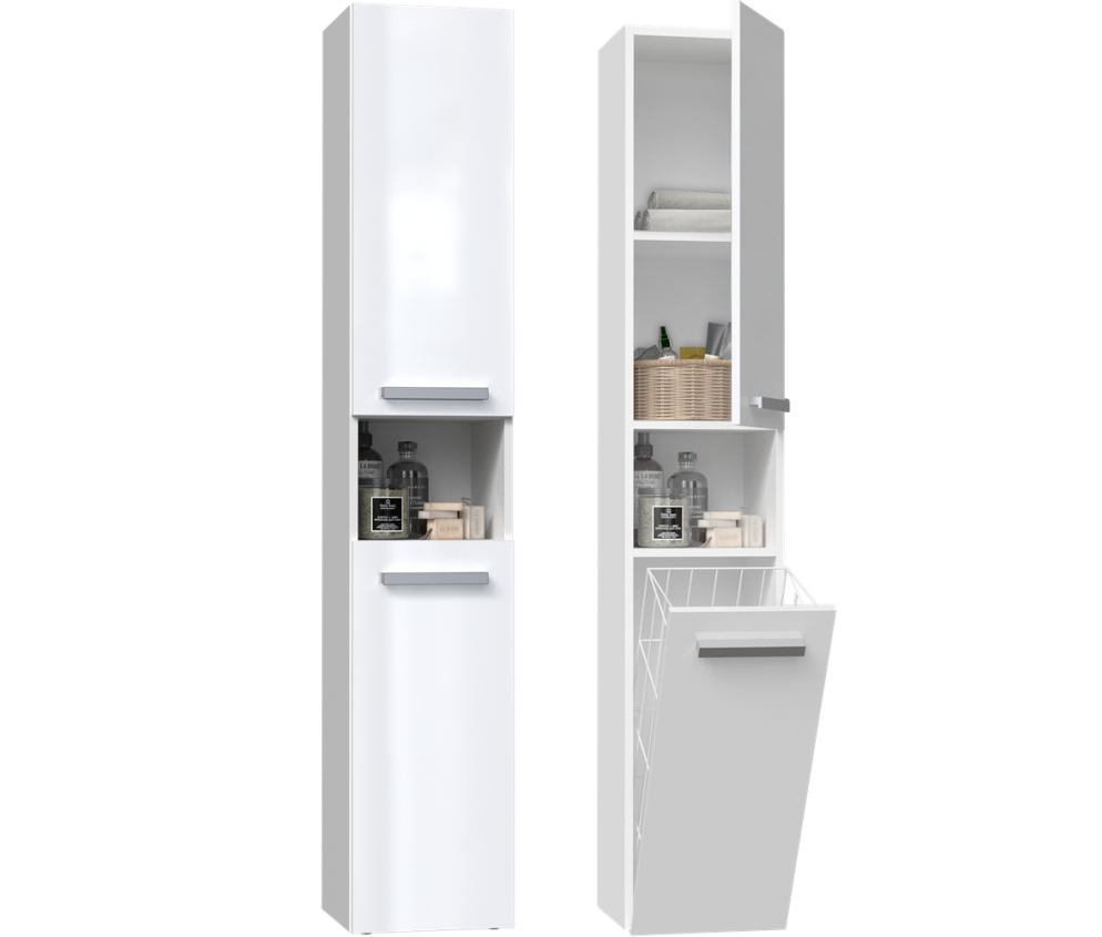 Słupek łazienkowy Nel III BIAŁY POŁYSK