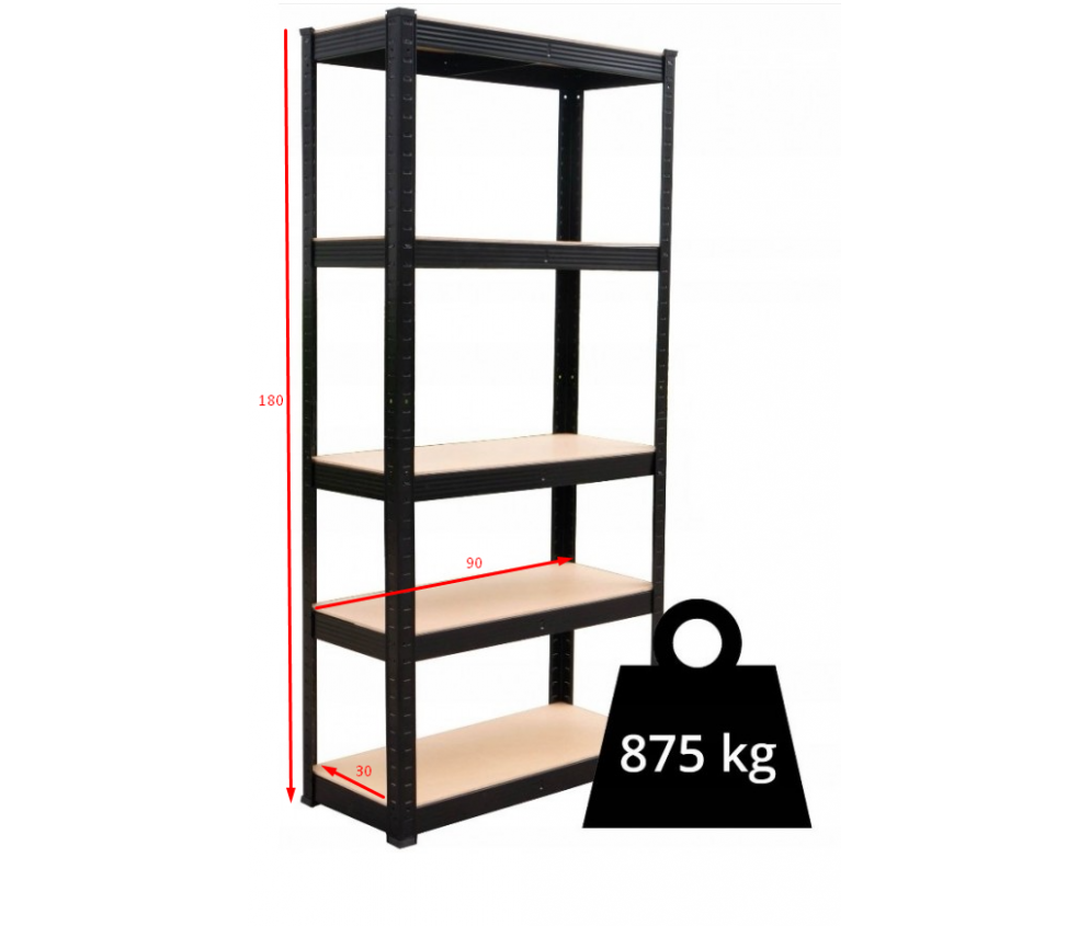 Regał Magazynowe P9030 CZARNY