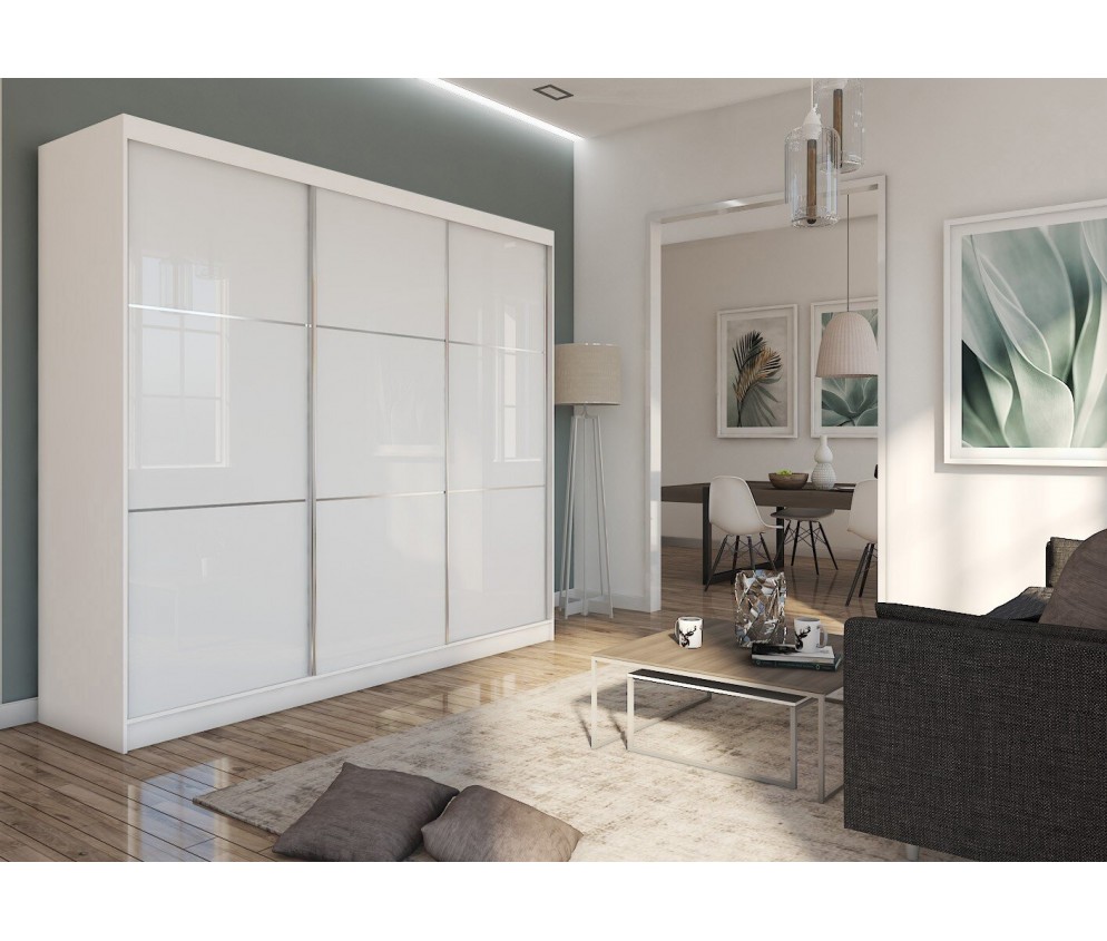 Szafa przesuwna Leksi 240 Biała Połysk