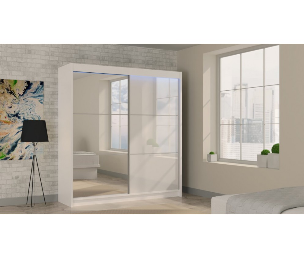 Szafa przesuwna Derino 200 Połysk + Lustro