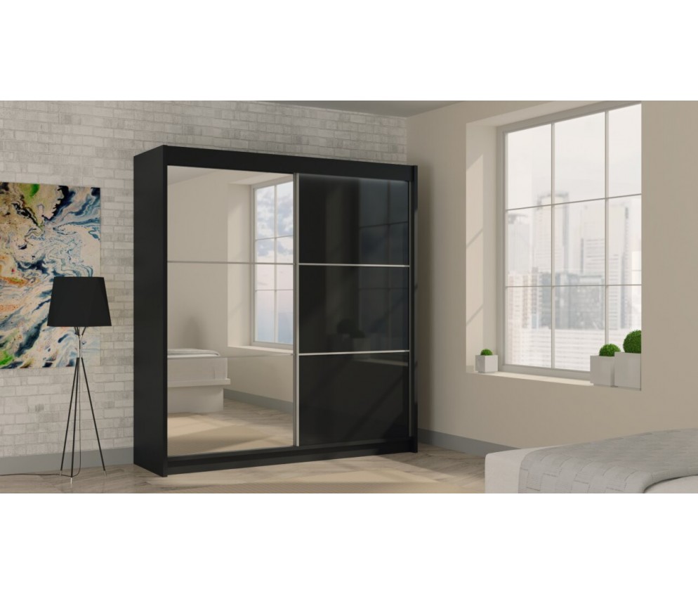 Szafa przesuwna Derino 200 Połysk + Lustro