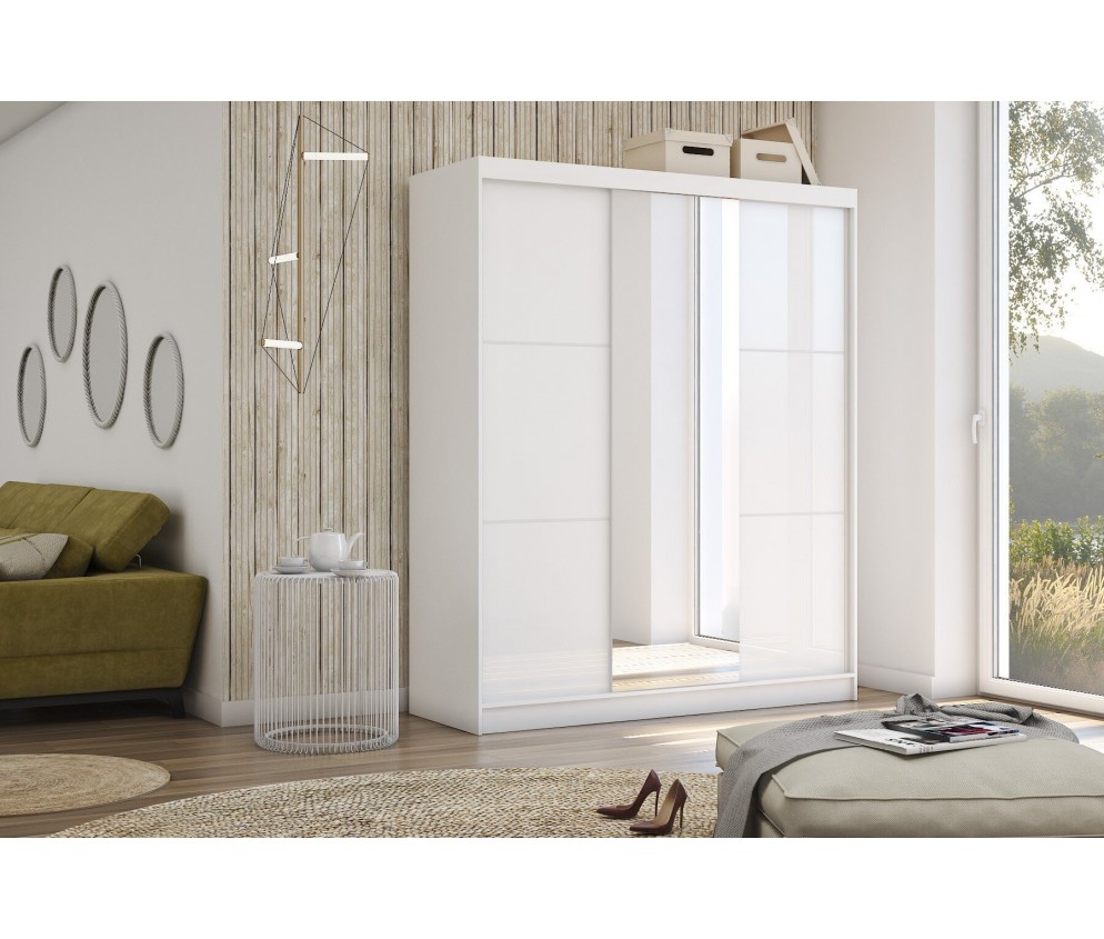 Szafa przesuwna Derino 180 Połysk + Lustro