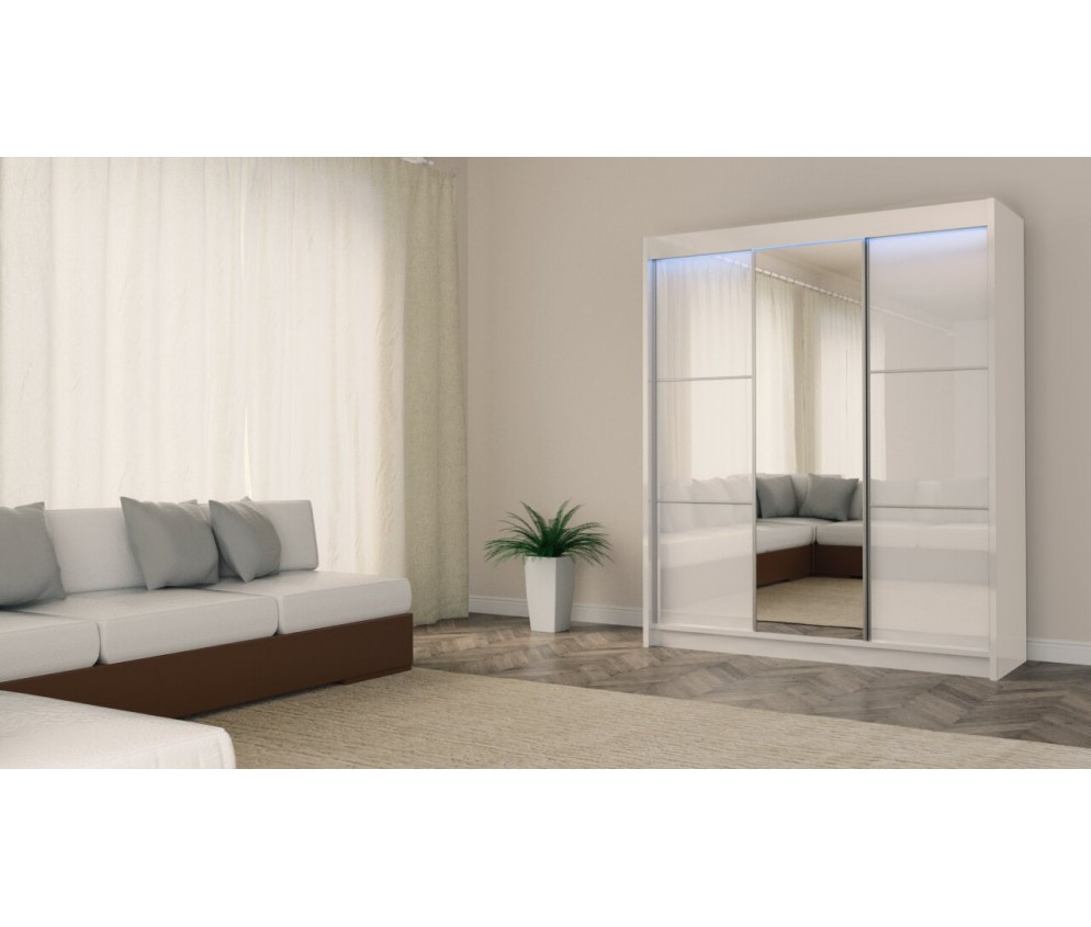 Szafa przesuwna Derino 180 Połysk + Lustro