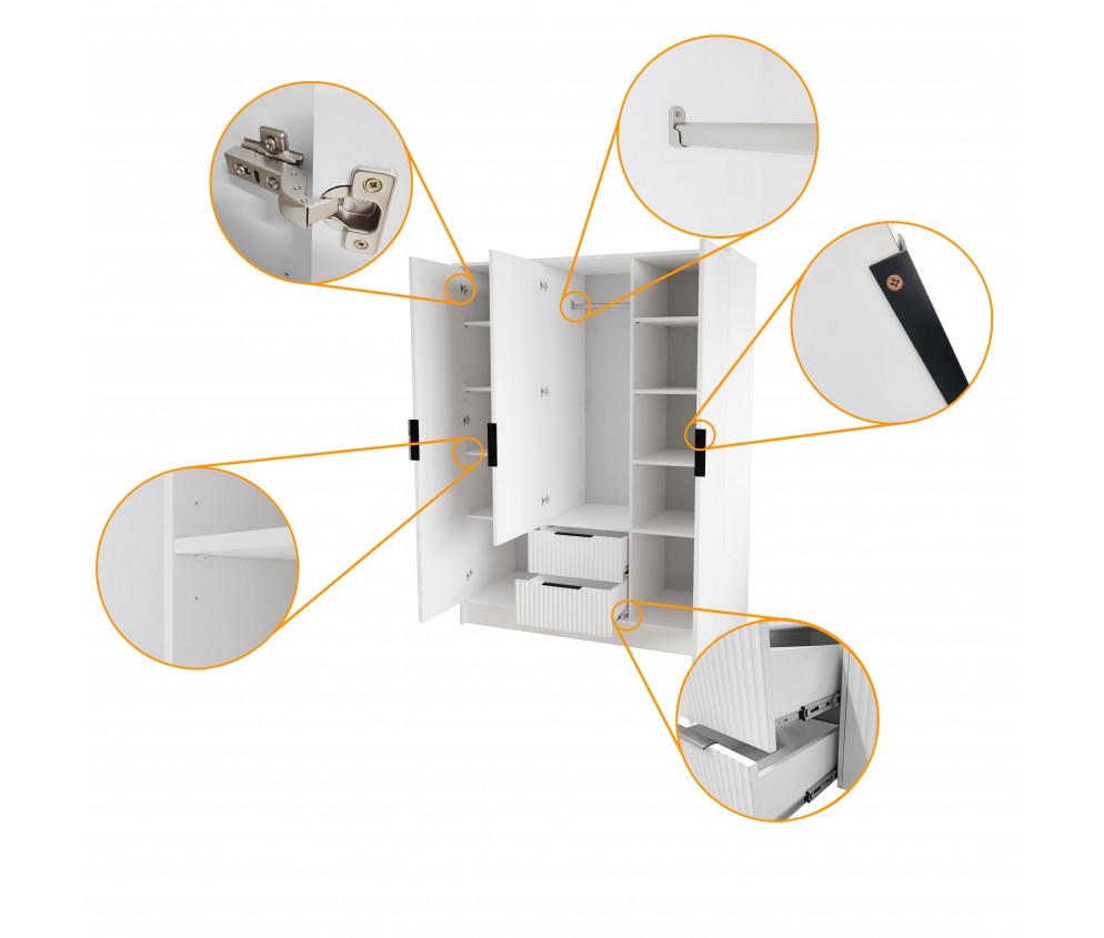 Szafa uchylna Mello Ryflowana 150