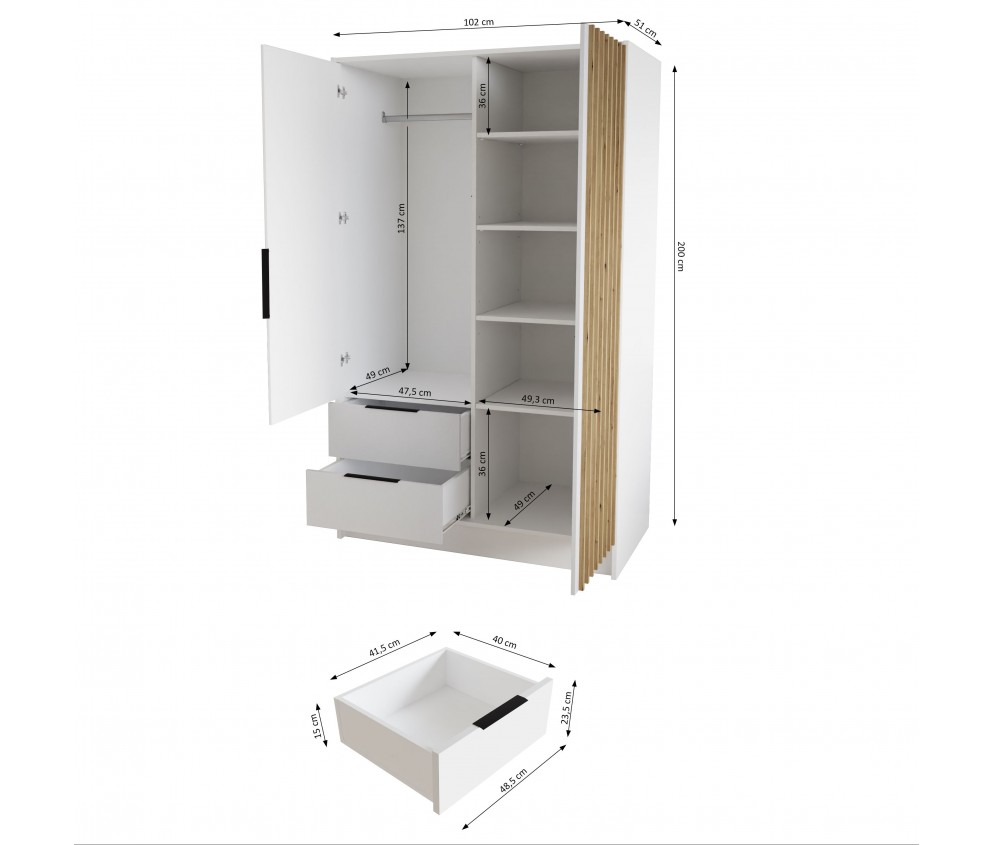 Szafa uchylna Mello Ryflowana 100