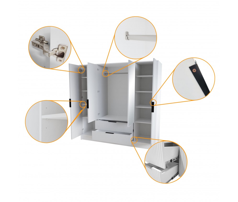 Szafa uchylna Mello Ryflowana 200