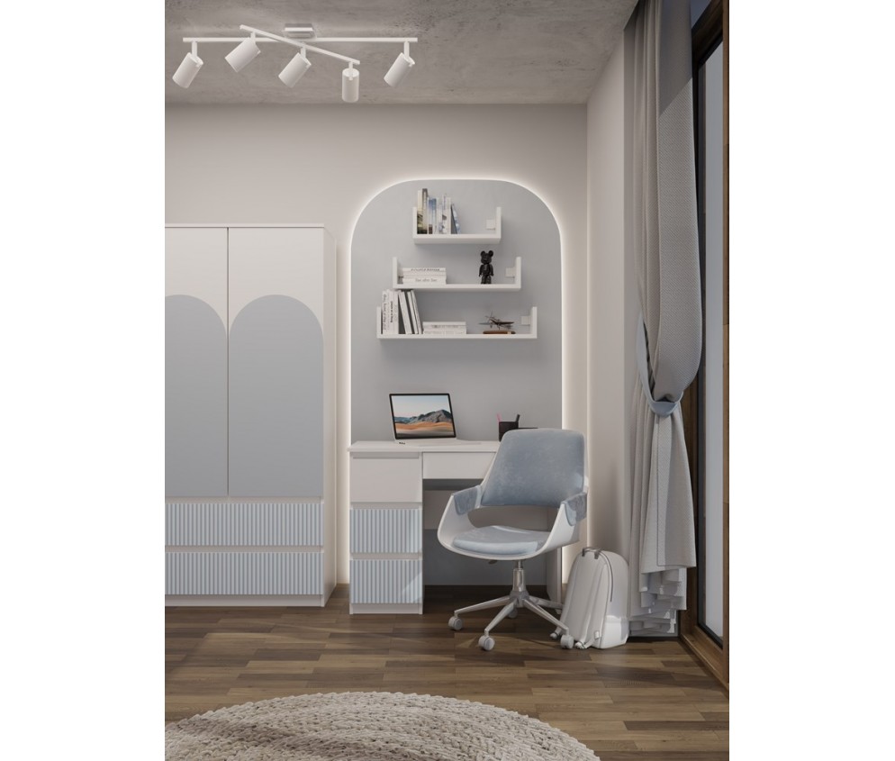 Biurko Mijas LEWE ARTESO BLUE Niebieski